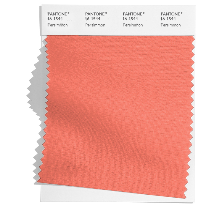PANTONE 16-1544 Persimmon: a silky honey shaded coral.