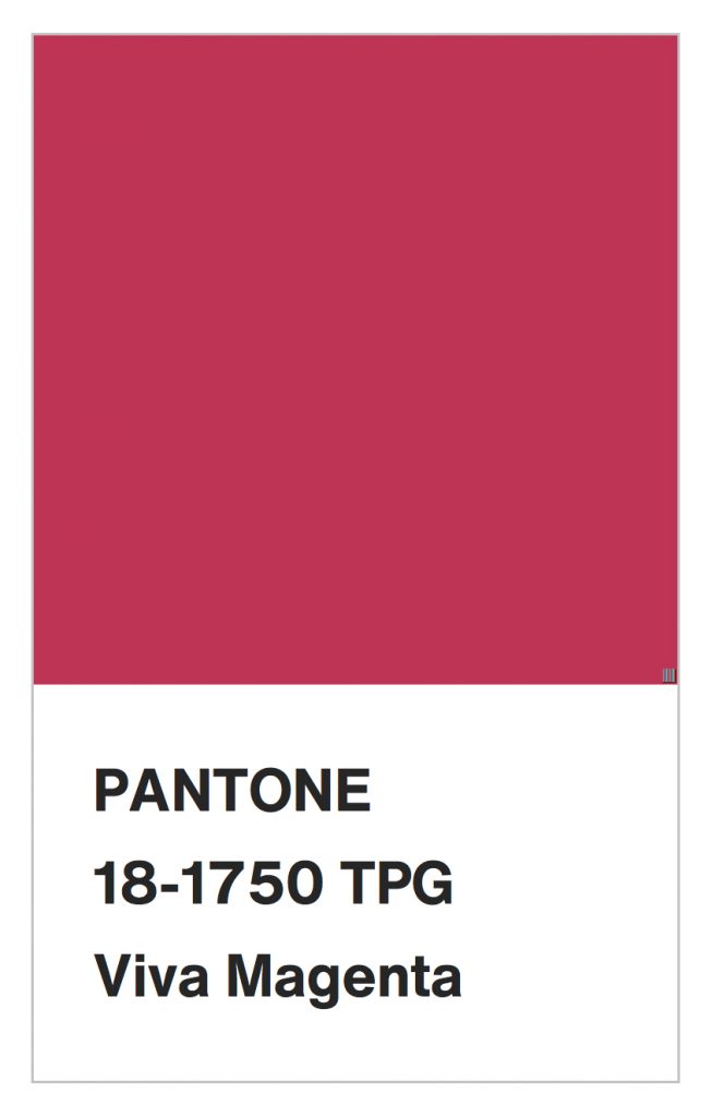 PANTONE® Viva Magenta 18-750: Pantone Color Of The Year 2023 Color Card.