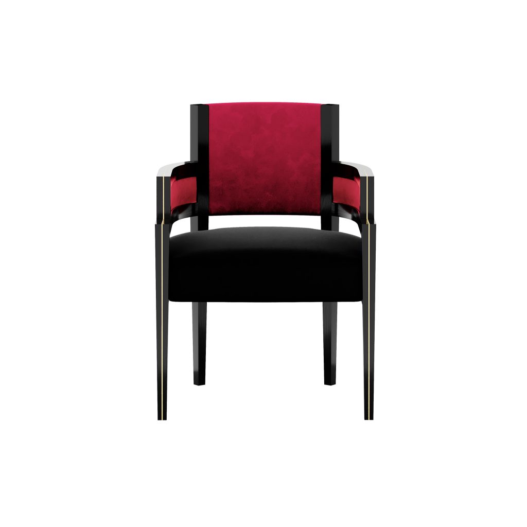 HOMMÉS and TAPIS Studio

PINA CHAIR MAGENTA
Pina Chair Magenta is an art deco-style dining chair whose shape provides the best comfort for guests. Perfect for contemporary dining room projects.