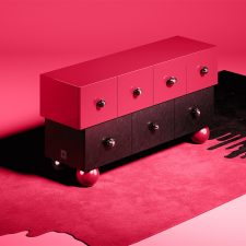 New Trendy Furniture Collection: Pantone Viva Magenta by HOMMÉS and TAPIS Studio