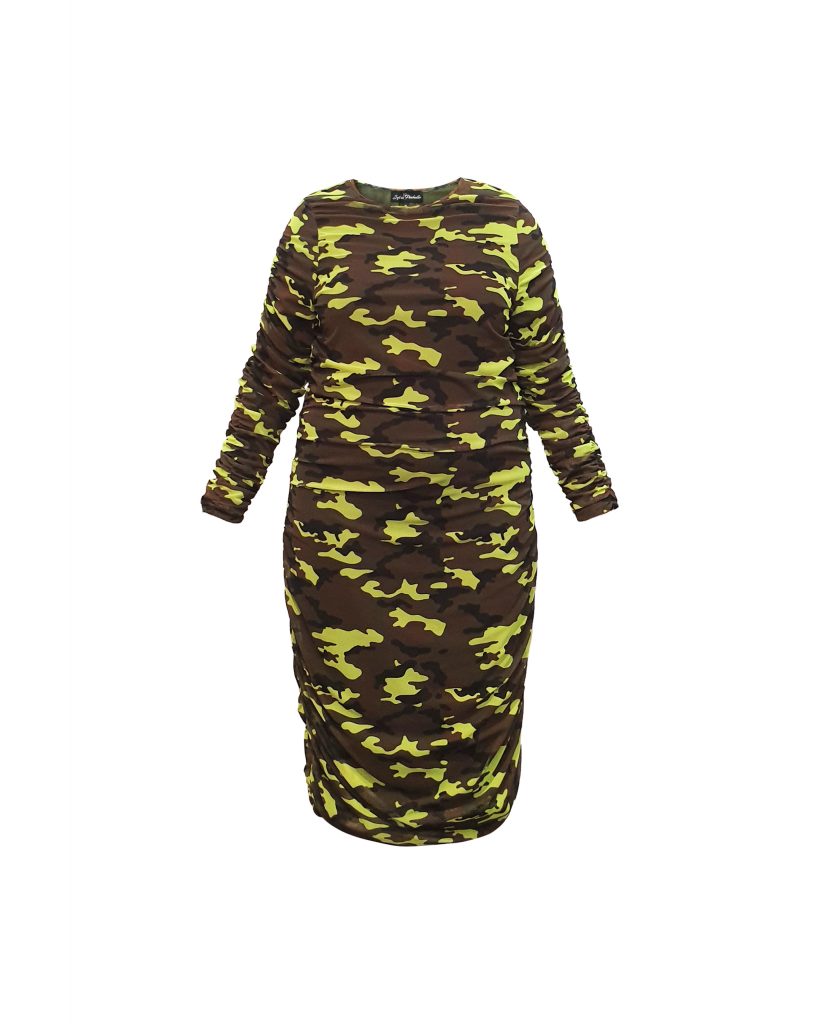 Sylvia Piechulla Fashion Design

Boudicca Neon Lime Camouflage Ruched Dress