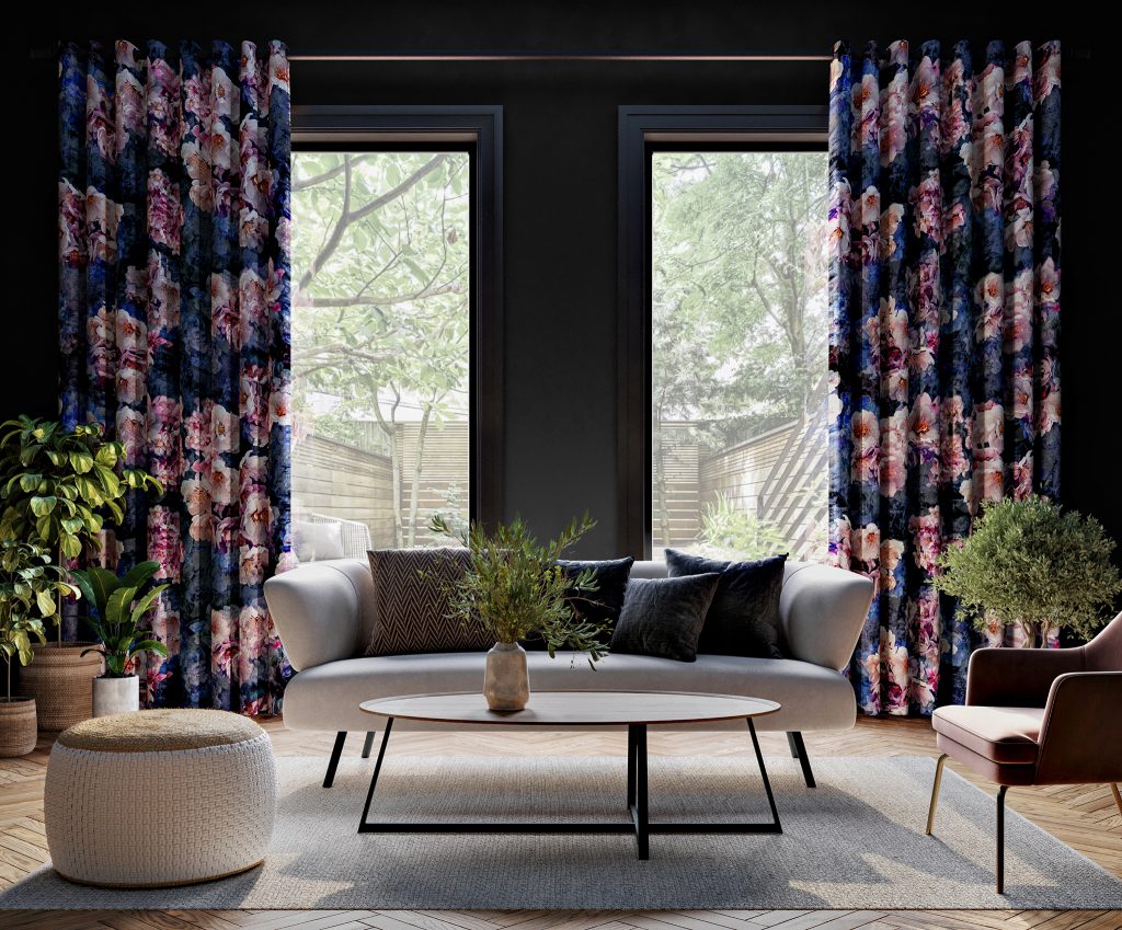 Floral Curtains For this collection, we drew inspiration from timeless countryside style and threw in the bold use of colour to take traditional floral curtains from drab to fab. This fresh floral pattern will revitalise and uplift any room, whether working with a light or dark palette. Customize with your choice of heading and lining, from blackout to thermal, our made-to-measure curtains are suitable for any room in the home.