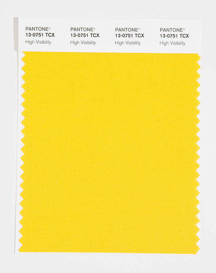 PANTONE 13-0751 TCX High Visibility: Exuding the warmth and splendor of the sun, High Visibility expresses joy and good cheer.