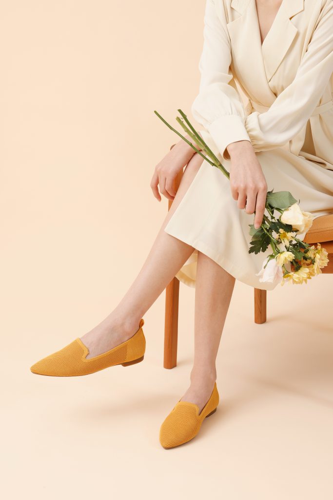 BURUDANI Dahlia Non-Slip Knitted Pointed Toe Loafers.