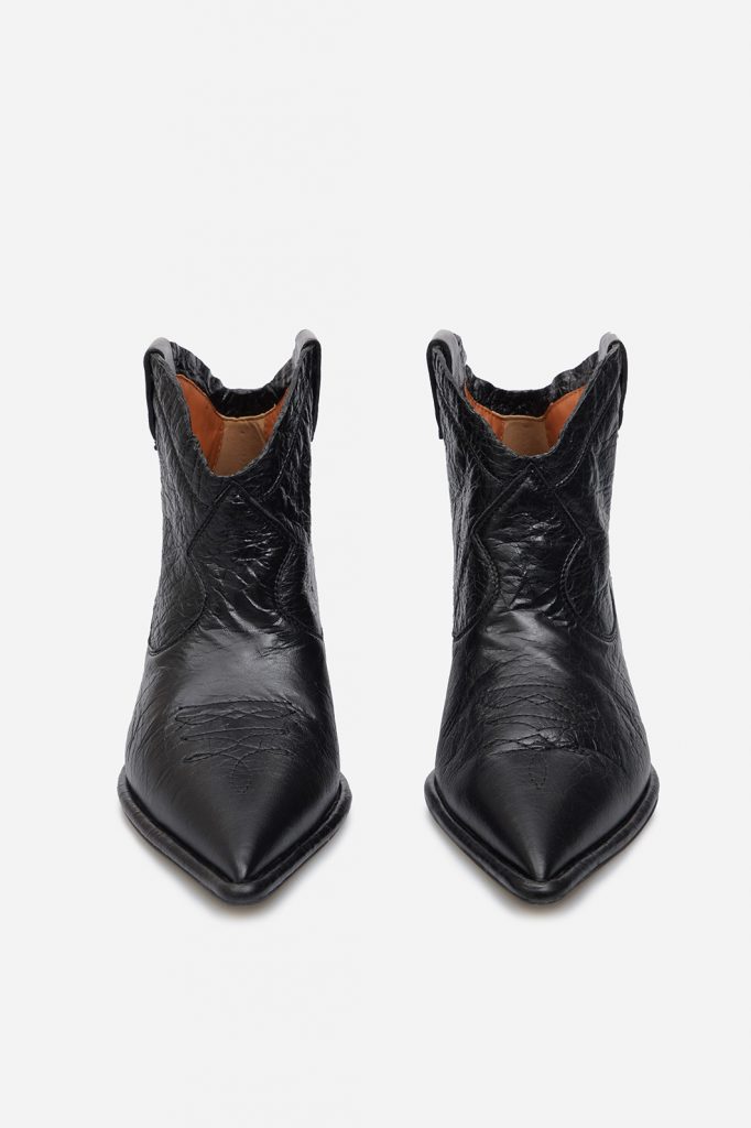 Cherilyn Black Leather Cowboy Boots