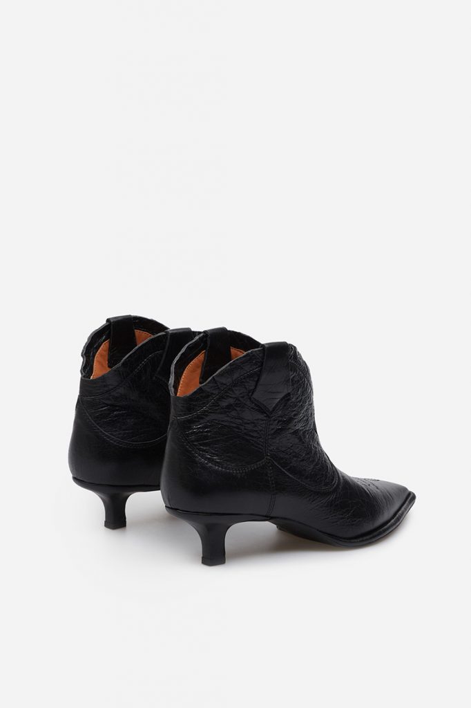 Cherilyn Black Leather Cowboy Boots