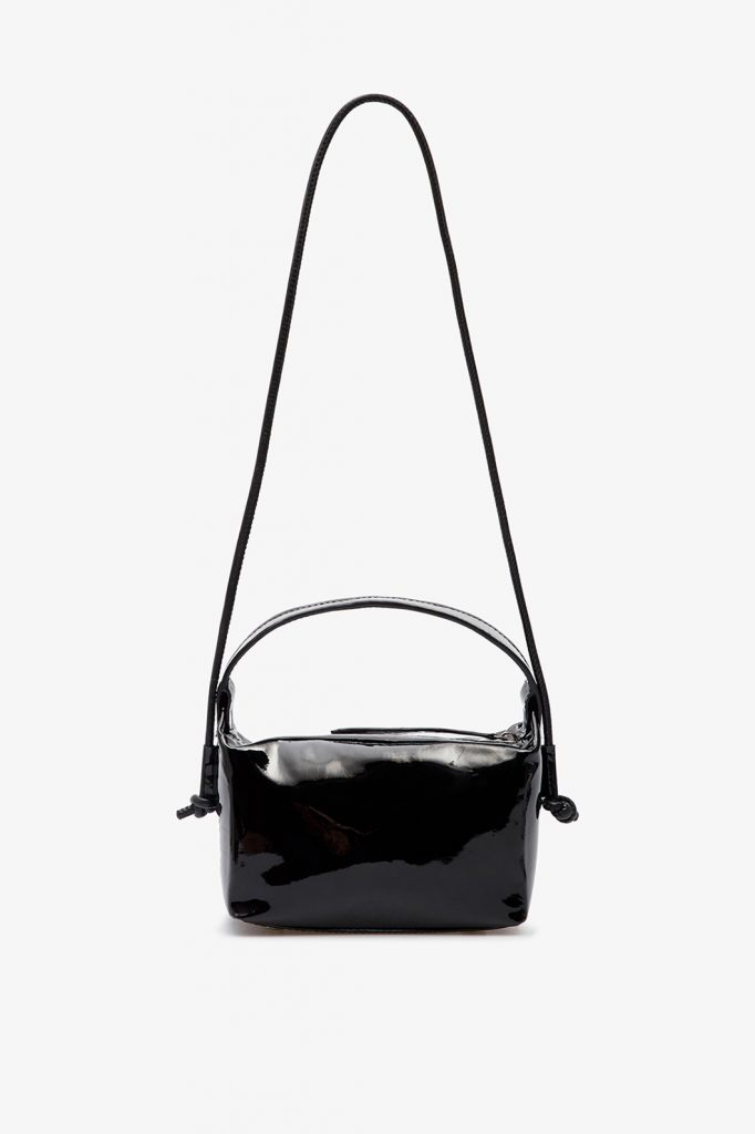Selma Micro Black Leather Shoulder Bag