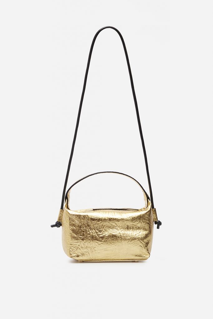 Selma Micro Gold Leather Shoulder Bag