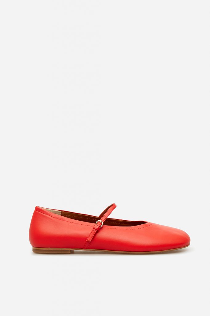 Ashley Red Leather Ballet Flats