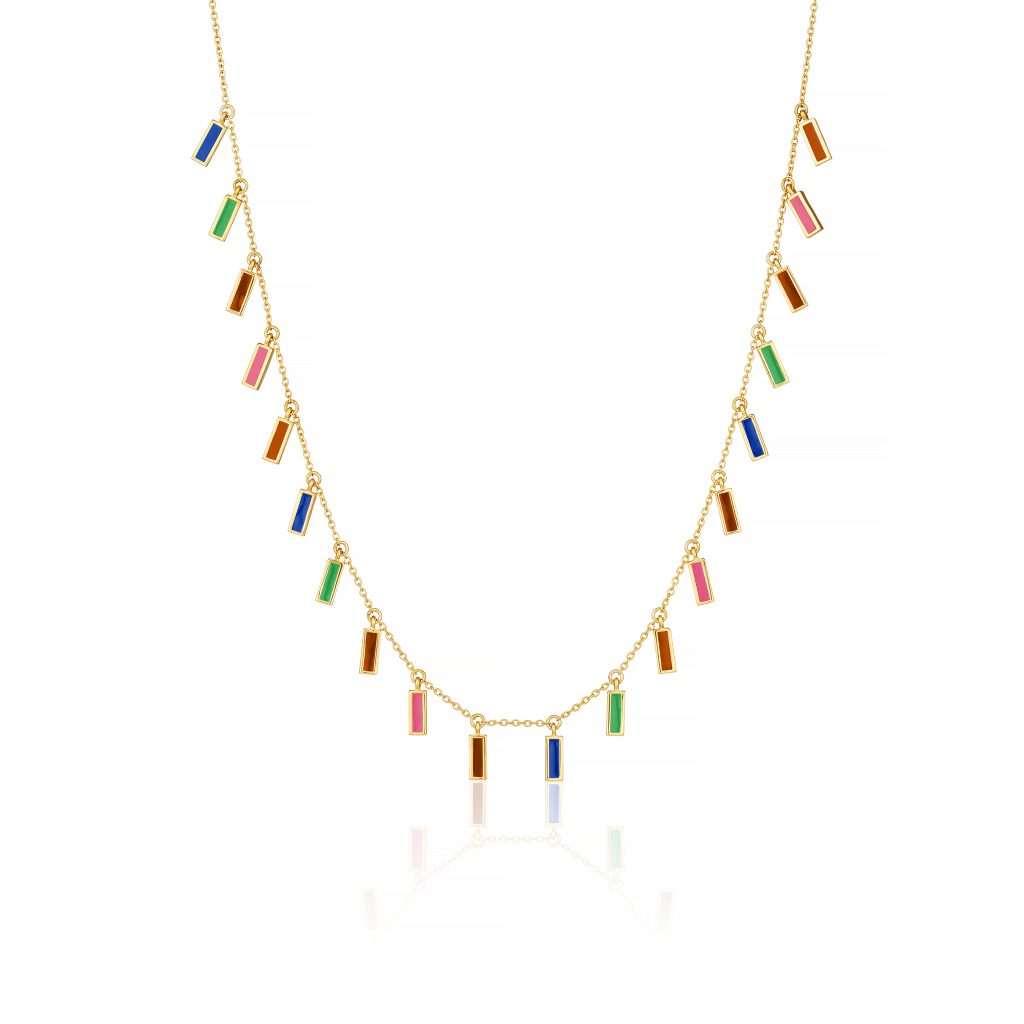Fool's Gold Jewellery - The Festival Collection, Enamel Ribbon Charm Choker Necklace.