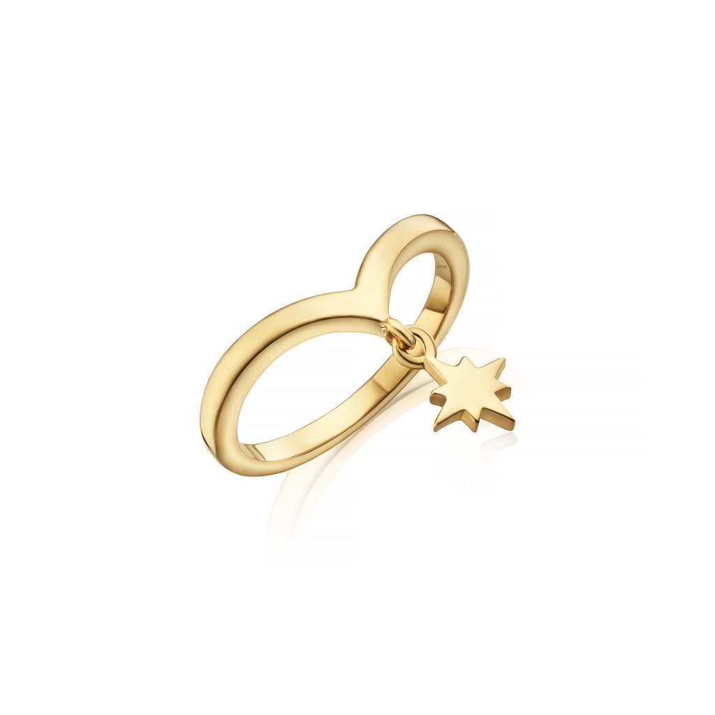 Fool's Gold Jewellery - The Festival Collection, Shooting Star Charm Hugging Ring.