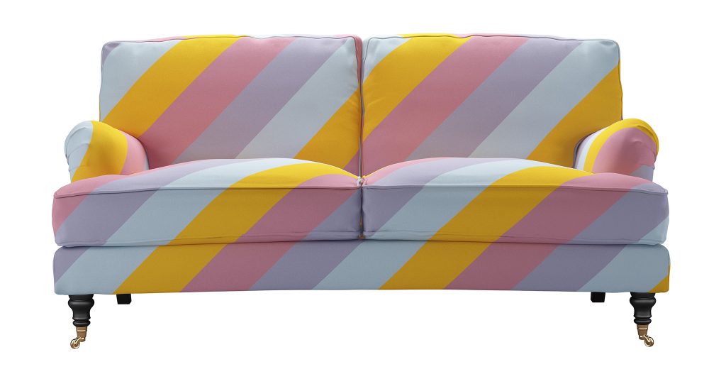 Sofa.com Bluebell 2.5 Seat Sofa In Prism Stripe By Olivia Rubin Cotton.