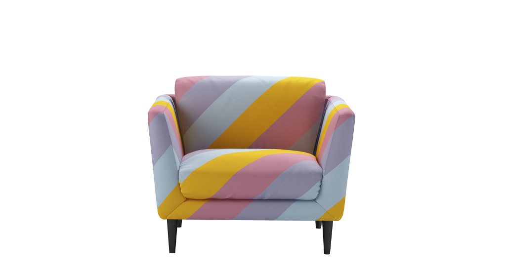 Sofa.com Holly Armchair In Prism Stripe By Olivia Rubin Cotton.