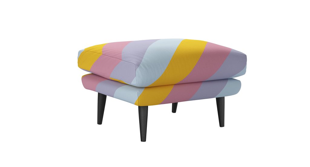 Sofa.com Holly Medium Rectangular Footstool In Prism Stripe By Olivia Rubin.
