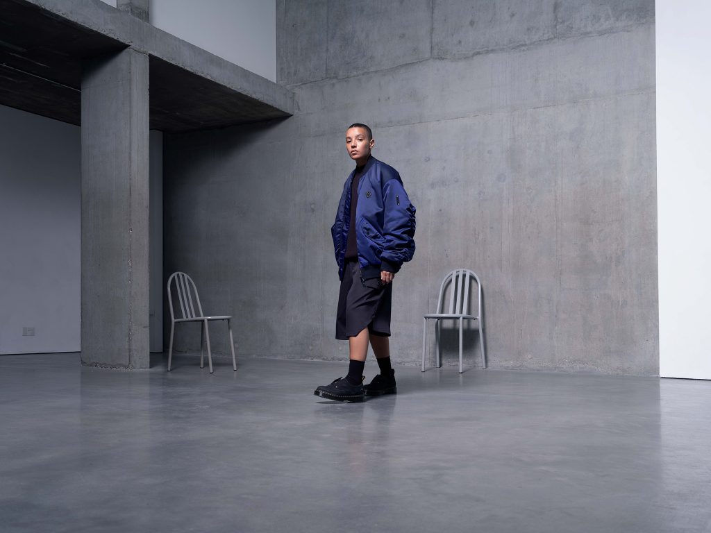 Dr. Martens x A-COLD-WALL* Spring/Summer '23 Collection, 1461 Bex Black Milled Nubuck. Photography by Jesse Crankson.
