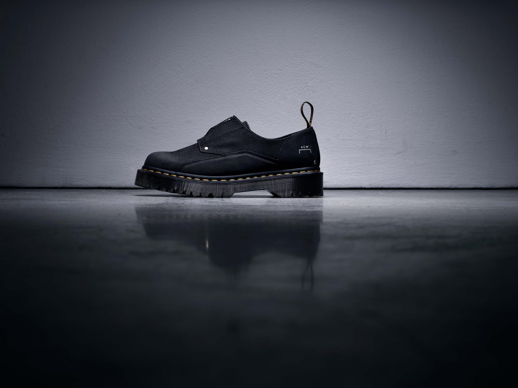 Dr. Martens x A-COLD-WALL* Spring/Summer '23 Collection, 1461 Bex Black Milled Nubuck. Photography by Jesse Crankson.