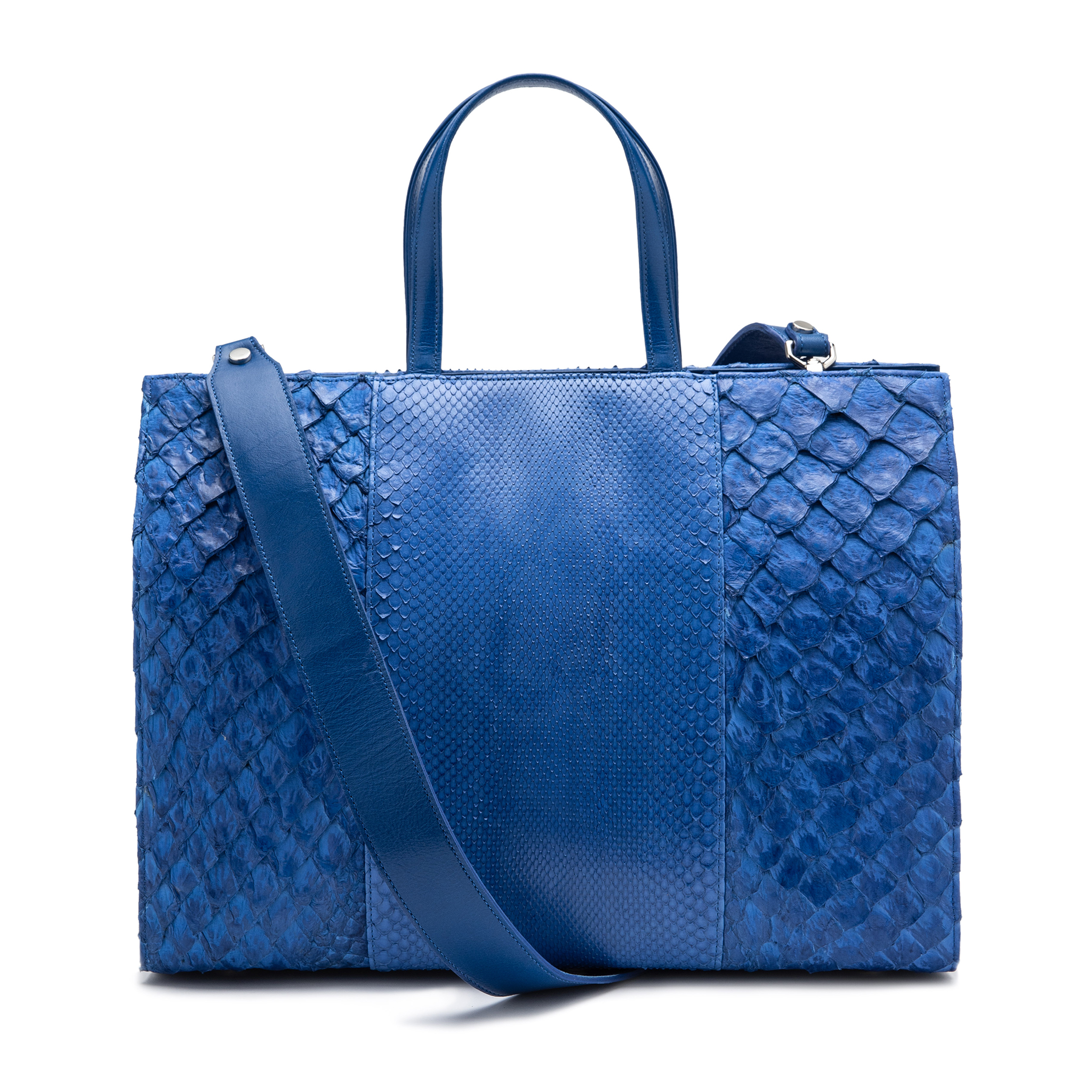 Cobalt Bag No. 2 with Black Leather