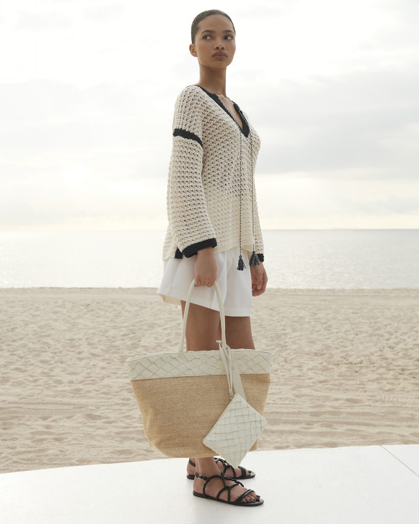 The Rio Raffia Beach Bag - Clay White.