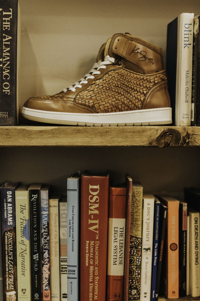 The Rapido High-top Sneaker in Brown Woven