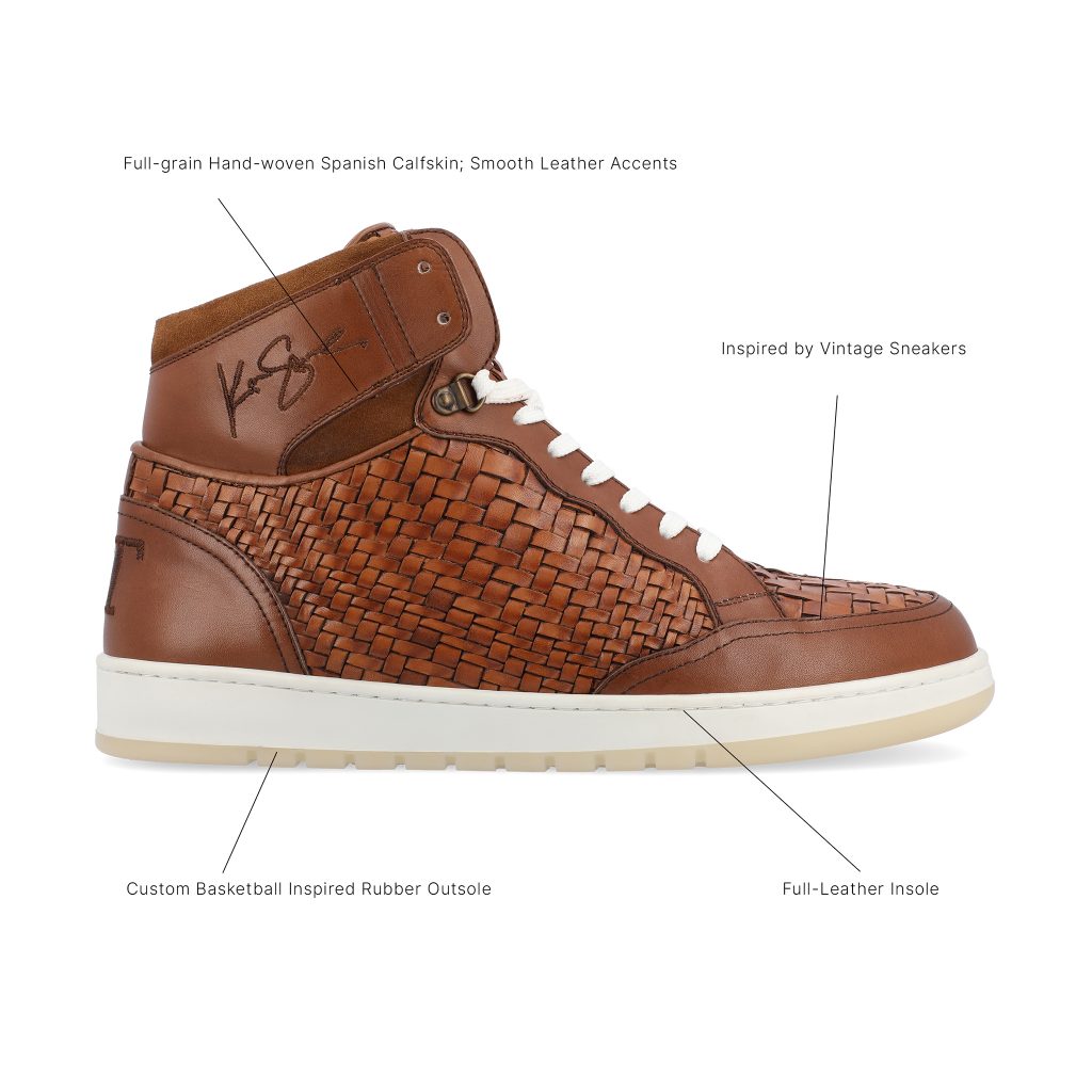 The Rapido High-top Sneaker in Brown Woven
