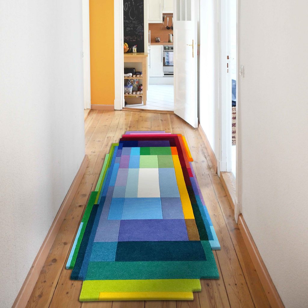 The Chromatic Pixels Runner by Sonya Winner Rug Studio.