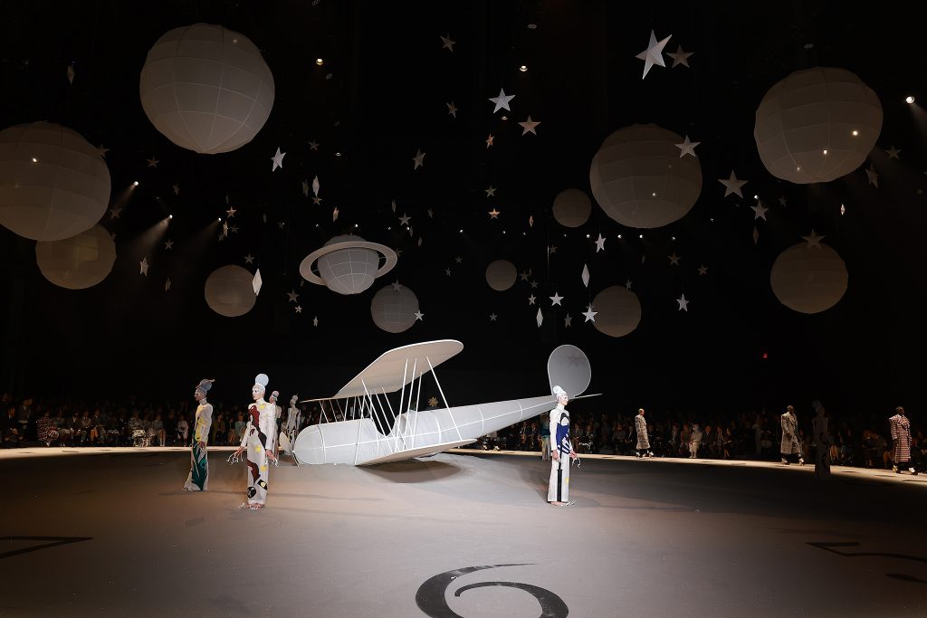 NEW YORK, FEBRUARY 14: A view of the runway at the Thom Browne show during New York Fashion Week: The Shows at The Shed on February 14, 2023 in New York City. (Photo by Arturo Holmes/Getty Images)