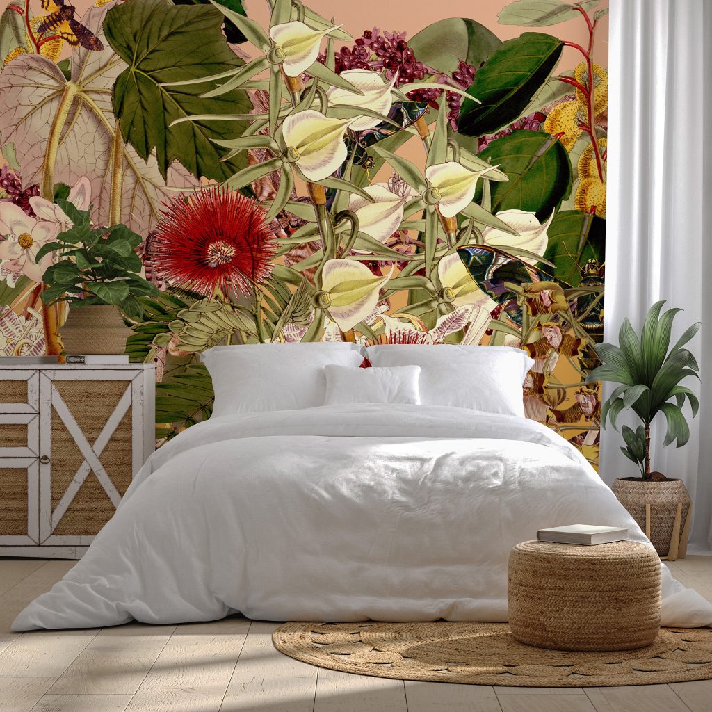 Beautifully Botanical Wallpaper Mural By We Paint Houses Available at Wallsauce.com