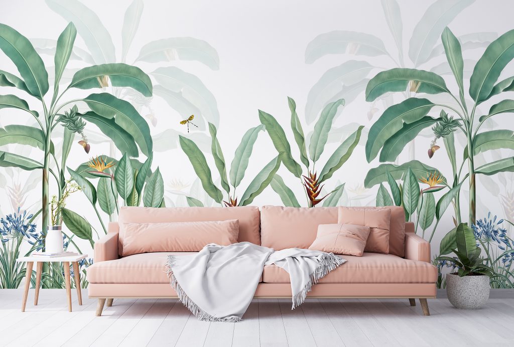 Tropical Landscape with Palms Wall Mural Available at Wallsauce.com