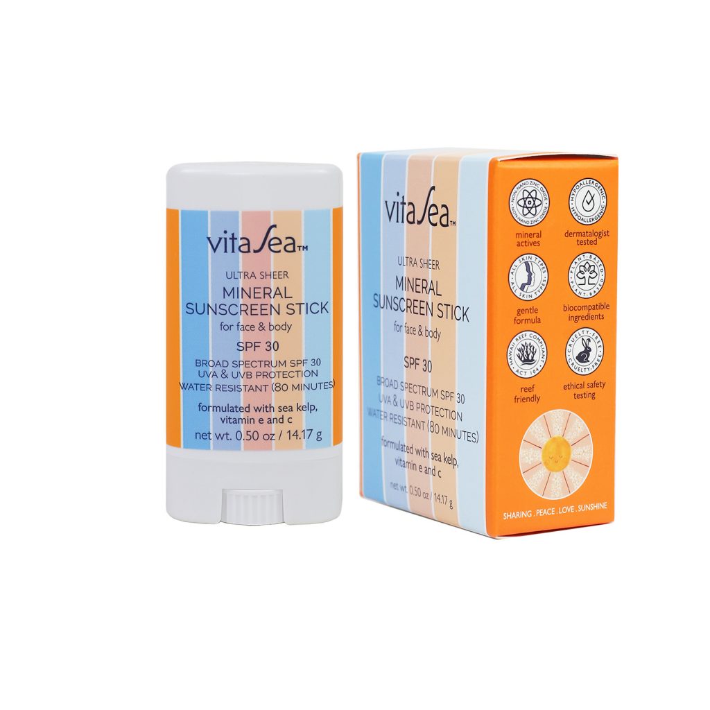 VitaSea Ultra Sheer Mineral Sunscreen Stick SPF 30 and Box