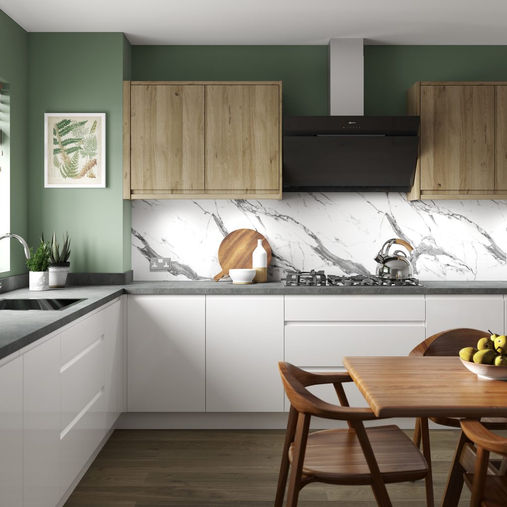 White Marble Alloy Splashback Brasilia
With a white backdrop and striking grey veins that sprawl its length, the realistic White Marble splashback by Alloy is a beautiful alternative to tiles or real marble, and a luxurious statement to complete any kitchen. Alloy splashbacks are uniquely designed with safety in mind - beautifully patterned and completely safe behind a hob with no need for a plain metal panel or expensive glass covering to interrupt the design. They're easy to fit, easy to clean and have a smooth, matt finish. Alloy splashbacks come in 4 sizes and they're easy to cut to size, making them the perfect fit for your space, however you choose to use them. Please refer to your appliance manufacturer instructions.