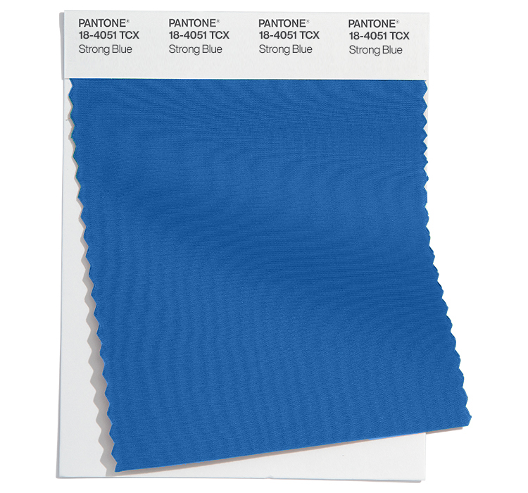 PANTONE 18-4051 TCX Strong Blue: A boundless blue hue, Strong Blue encourages us to look beyond the obvious.