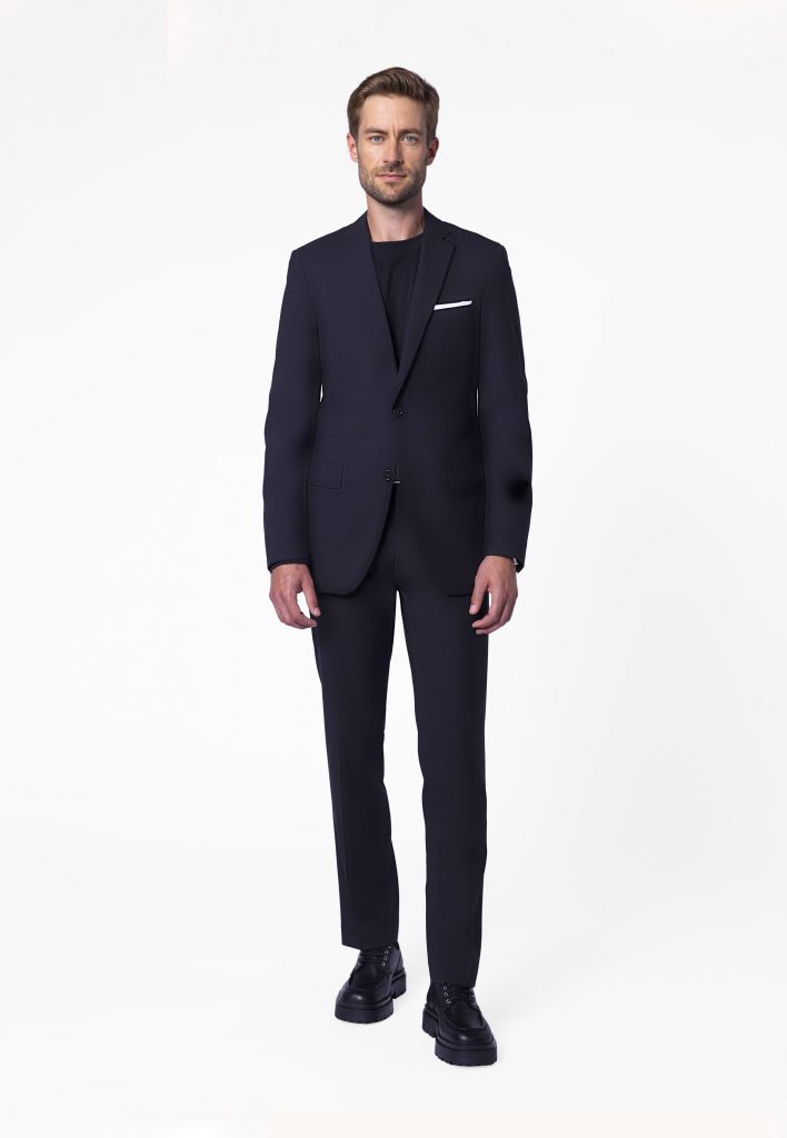 INDOCHINO - Howell Wool Stretch Black Suit.