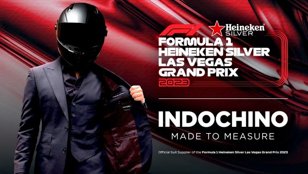 INDOCHINO is Named the Official Suit Supplier for the FORMULA 1 HEINEKEN SILVER LAS VEGAS GRAND PRIX. Image courtesy of INDOCHINO.