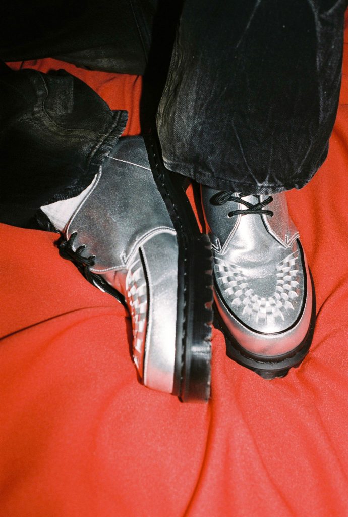 Dr. Martens x Supreme - Ramsey Creeper, Silver Metallic Leather.