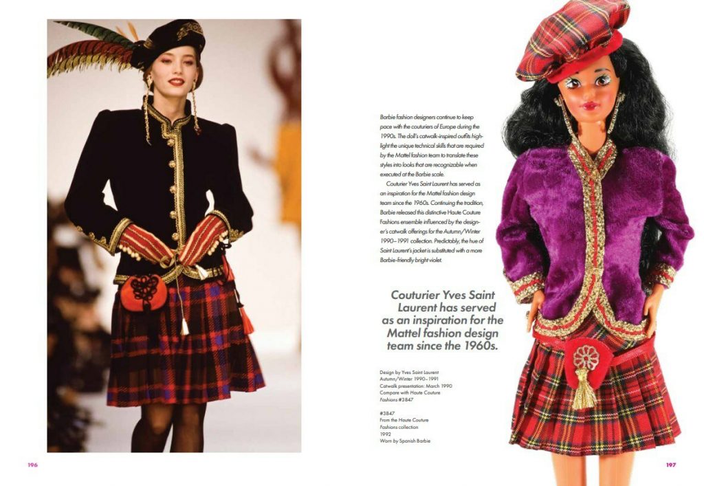 Barbie Takes the Catwalk, A Style Icon's History in Fashion - pp 196-197. 

Image courtesy of Karan Feder.