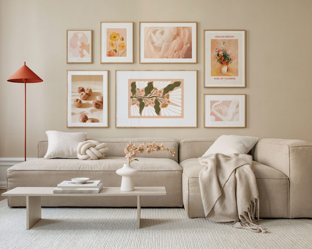 Peach Fuzz Gallery Wall
 Be inspired to use Desenio's posters in various combinations, with other colors, decor styles, and finishes - all in Desenio's inspiration rooms. Scroll through different rooms and posters - click on the photo to buy the poster collage that's perfect for you!