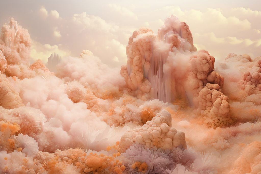 PANTONE® Color Of The Year 2024 13-1023 Peach Fuzz - Categories Abstract Crystals. Image courtesy of Pantone.