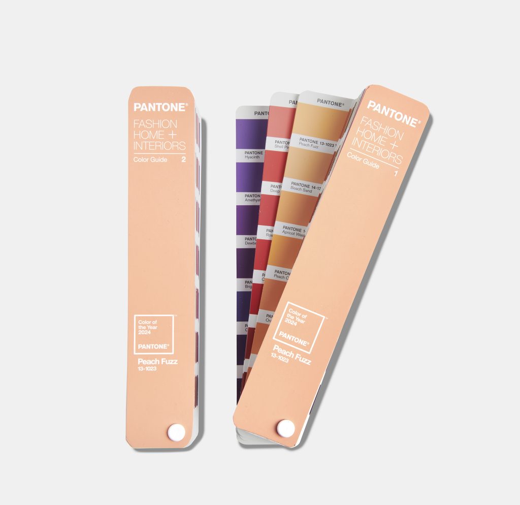 PANTONE® Color Of The Year 2024 13-1023 Peach Fuzz Formula Guide. Image courtesy of Pantone.
