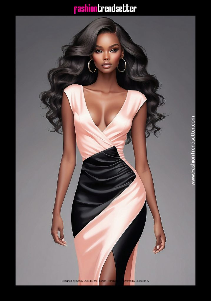 Fashion AI Collection II: Inspired by Color of the Year 2024 Pantone 13-1023 Peach Fuzz.

Black woman fashion illustration.

Designed by Senay GOKCEN for Fashion Trendsetter, Powered by Leonardo AI. 

Image © Senay GOKCEN