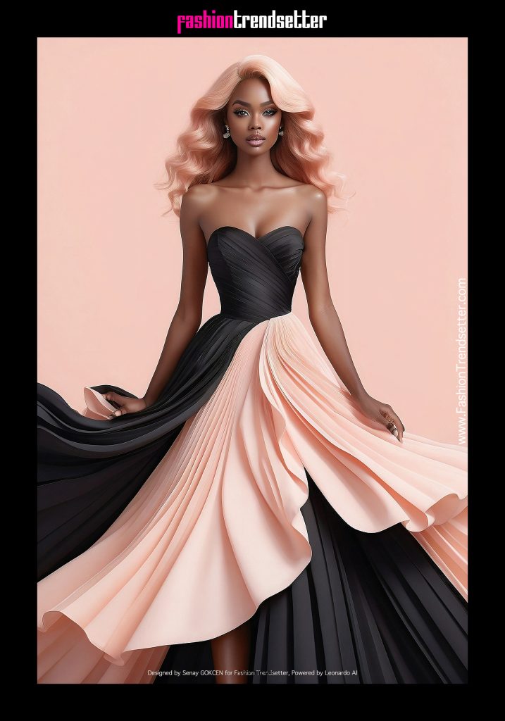 Fashion AI Collection II: Inspired by Color of the Year 2024 Pantone 13-1023 Peach Fuzz.

Black woman fashion illustration.

Designed by Senay GOKCEN for Fashion Trendsetter, Powered by Leonardo AI. 

Image © Senay GOKCEN