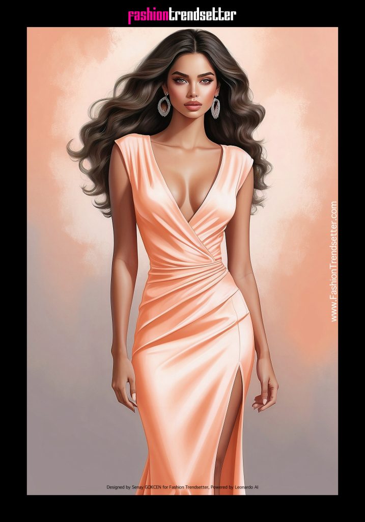 Fashion AI Collection II: Inspired by Color of the Year 2024 Pantone 13-1023 Peach Fuzz.

Latina woman fashion illustration.

Designed by Senay GOKCEN for Fashion Trendsetter, Powered by Leonardo AI. 

Image © Senay GOKCEN