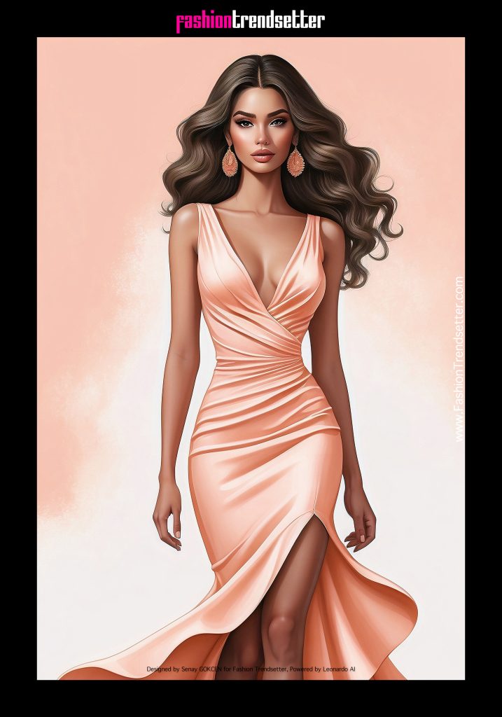 Fashion AI Collection II: Inspired by Color of the Year 2024 Pantone 13-1023 Peach Fuzz.

Latina woman fashion illustration.

Designed by Senay GOKCEN for Fashion Trendsetter, Powered by Leonardo AI. 

Image © Senay GOKCEN