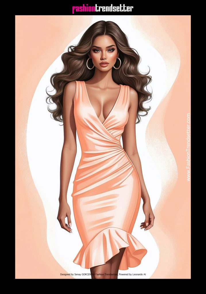 Fashion AI Collection II: Inspired by Color of the Year 2024 Pantone 13-1023 Peach Fuzz.

Latina woman fashion illustration.

Designed by Senay GOKCEN for Fashion Trendsetter, Powered by Leonardo AI. 

Image © Senay GOKCEN