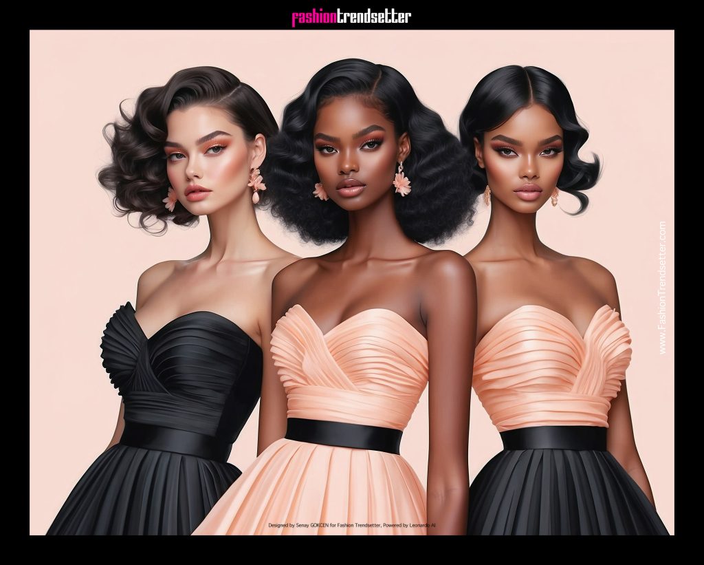 Fashion AI Collection II: Inspired by Color of the Year 2024 Pantone 13-1023 Peach Fuzz.

Black and Latina women fashion illustration.

Designed by Senay GOKCEN for Fashion Trendsetter, Powered by Leonardo AI. 

Image © Senay GOKCEN