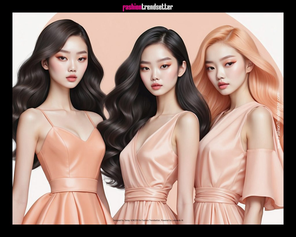 Fashion AI Collection III: Inspired by Color of the Year 2024 Pantone 13-1023 Peach Fuzz.

Designed by Senay GOKCEN for Fashion Trendsetter, Powered by Leonardo AI. 
Image © Senay GOKCEN