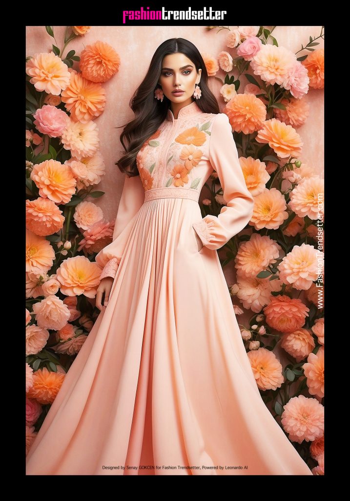 Fashion AI Collection IV: Inspired by Color of the Year 2024 Pantone 13-1023 Peach Fuzz.

Designed by Senay GOKCEN for Fashion Trendsetter, Powered by Leonardo AI. 

Image © Senay GOKCEN