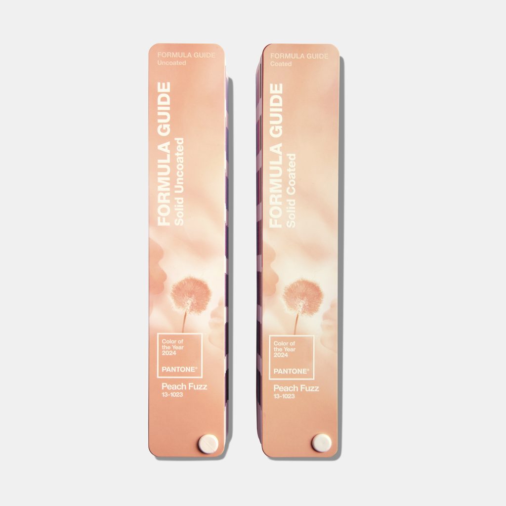 PANTONE® Color Of The Year 2024 13-1023 Peach Fuzz Formula Guide. Image courtesy of Pantone.