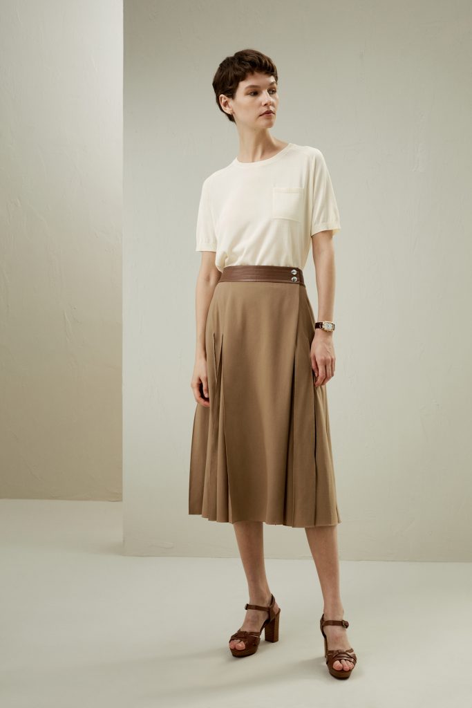 Ortygia Merino Wool Wrap Midi Skir