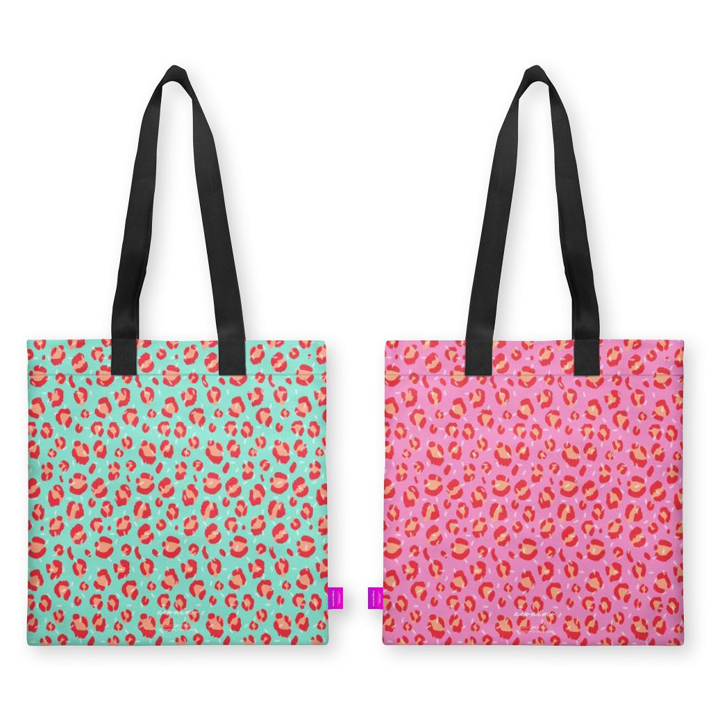 Neonimo - Leopard Print Reversible Organic Cotton Canvas Tote Bag