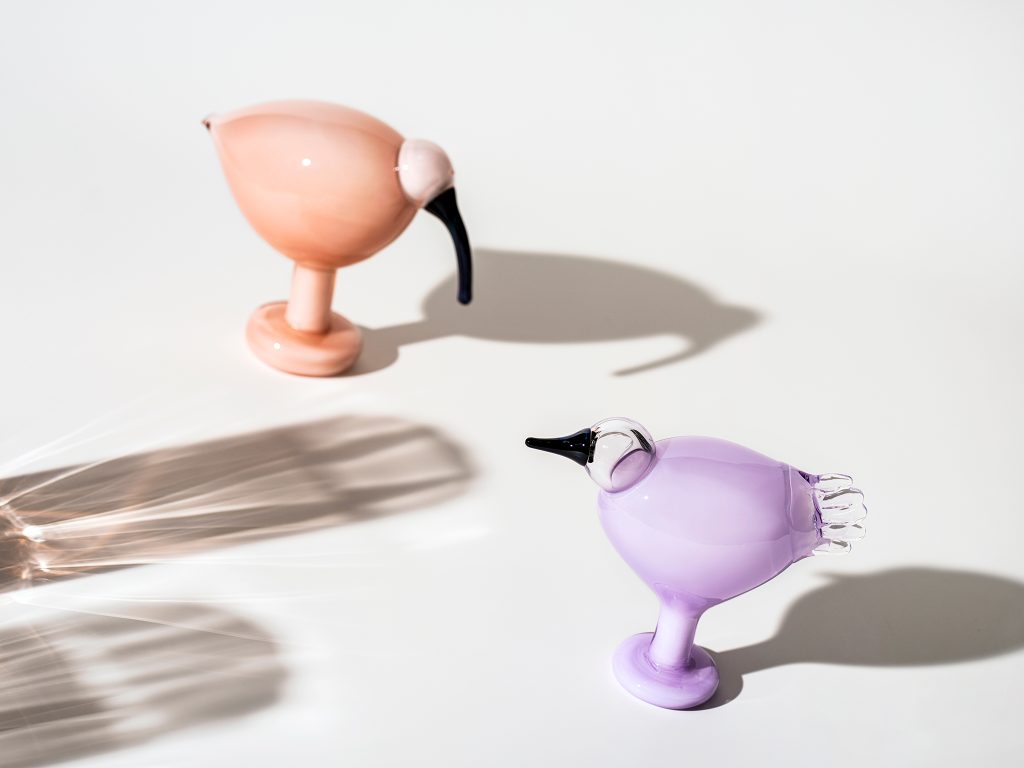 The PLAY Collection Glass Objects: Birds by Toikka Ibis and Birds by Toikka Leppäinen